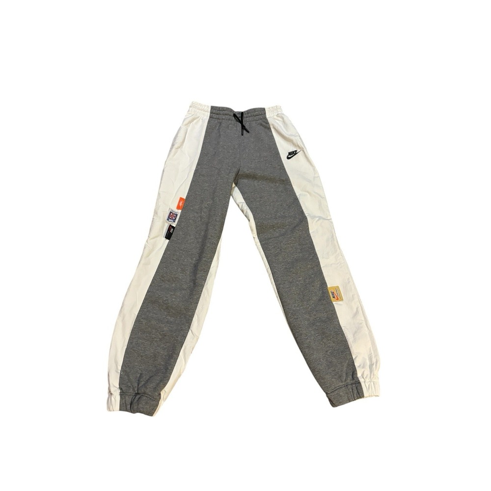Nike Sportswear Womens Colorblock Mixed Media Joggers Grey‎ White CJ2048 XS